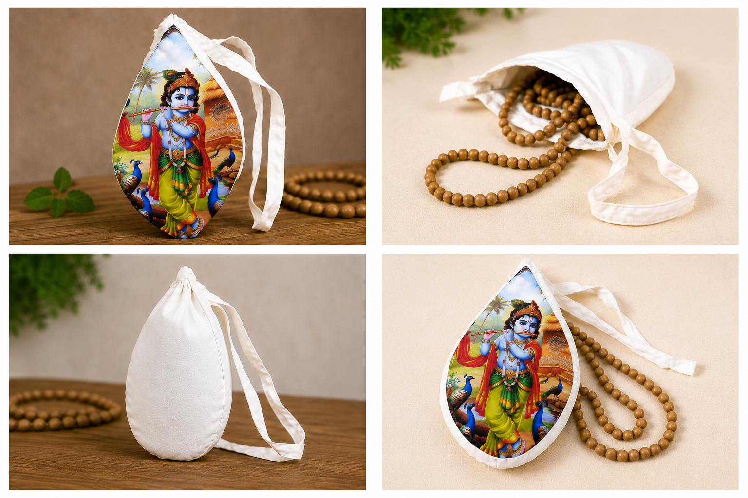 Krishna Printed Japa Mala Jholi