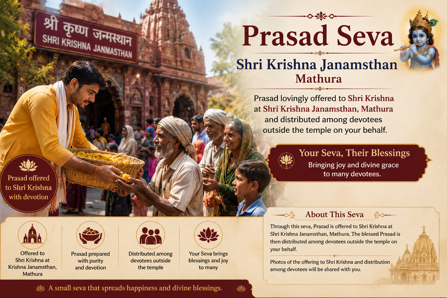 Prasad Seva - Shri Krishna Janmasthan Mathura